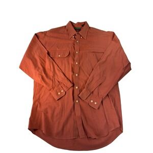 Vintage Tango By Max Raab Linen Shirt USA Men's 16 L Salmon Button Down LS